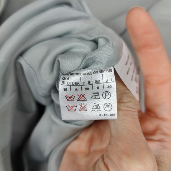 MaxMara Long Jacket Womens 6 Dove Gray Button Up Viscose Blend Preppy Capsule - Picture 8 of 10